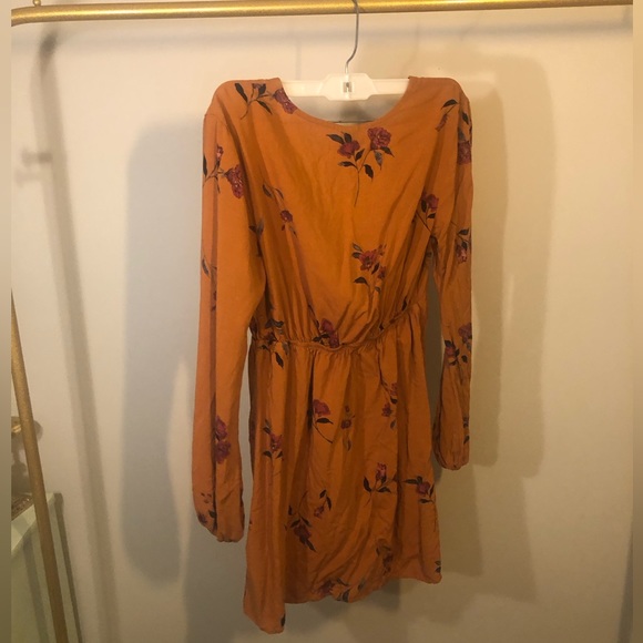 Wild fable burnt orange mini floral dress - Picture 3 of 3